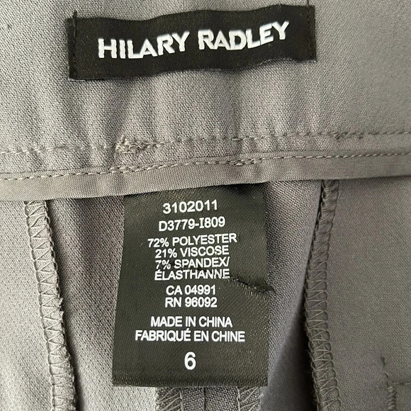 HILARY RADLEY High Waisted Straight Leg Trousers Dress Pants Grey Size 8 - Picture 6 of 9